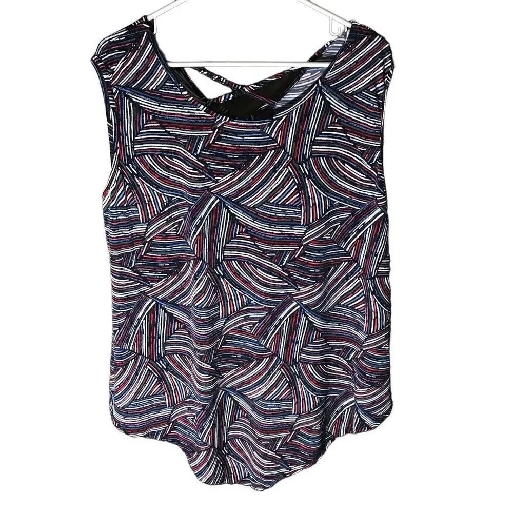 Amana SZ 2X plus size top textured red white blue New tags sleeveless